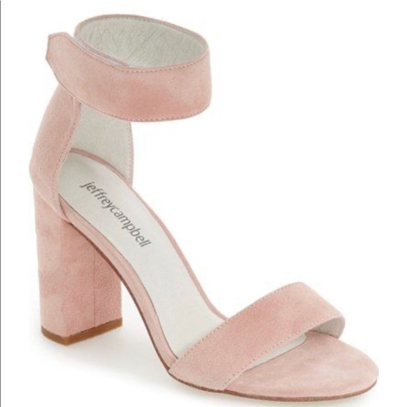 Jeffrey Campbell light pink suede Velcro heel - Picture 1 of 5